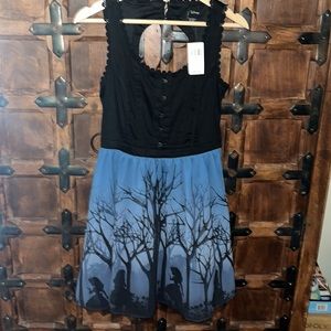 NWT Disney  Hot Topic Alice in Wonderland border print dress